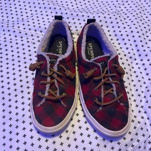 Buffalo plaid Sperry shoes size 7